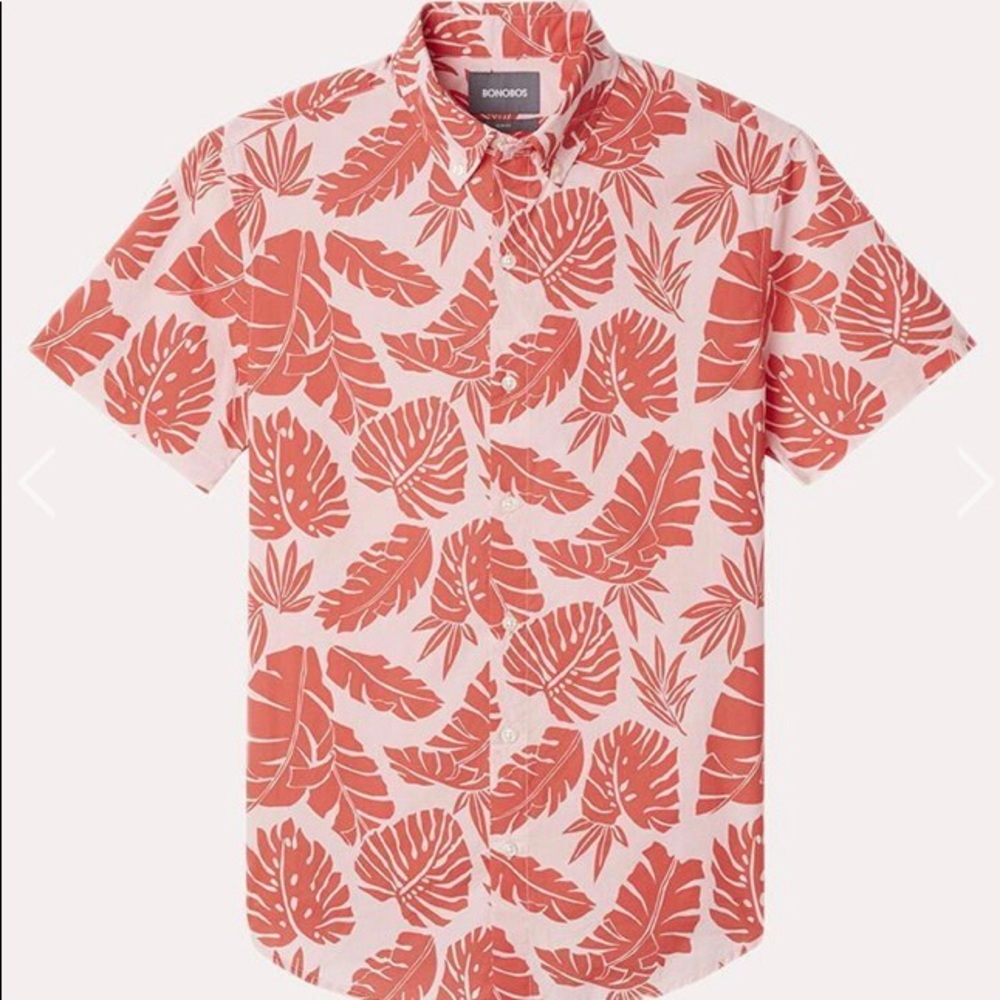 Men’s Bonobos short sleeve monstera leaf button up